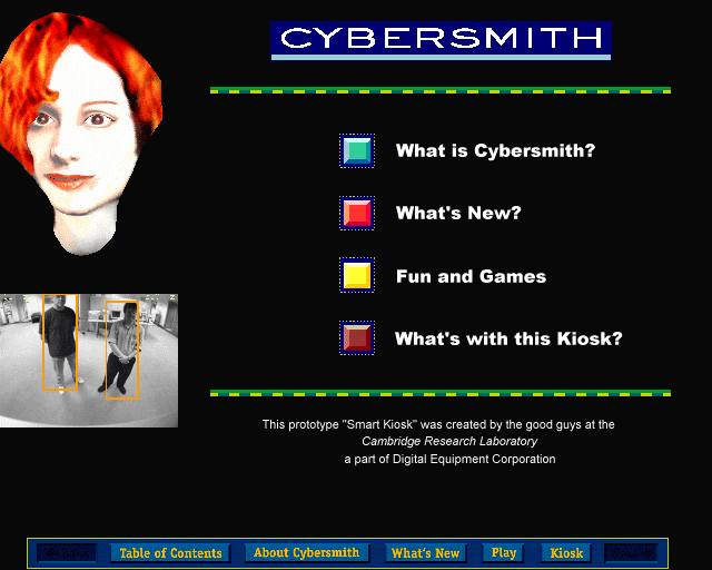 Screen
capture of the Cybersmith Kiosk